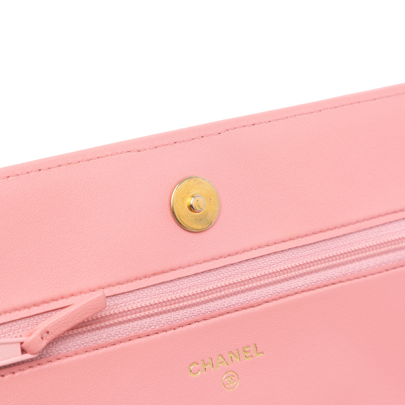 Pre-Loved Chanel Lambskin Boy Wallet On Chain - Picture 8 of 11